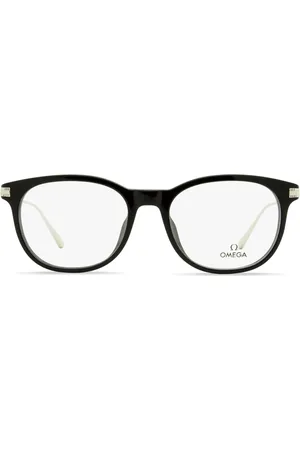 Omega Round-frame engraved-logo glasses