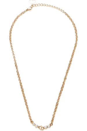 Dior Rhinestone-embellished CD-pendant necklace