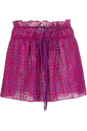 Ganni Broderie anglaise organic cotton miniskirt