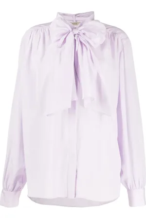 SYSTEM Semi-sheer pussy-bow blouse