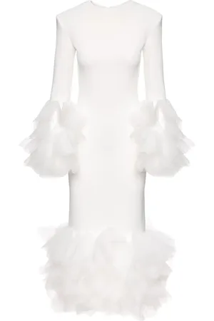 Ana Radu Ruffled-trim long-sleeve dress