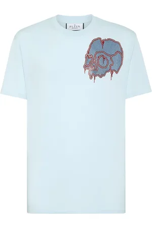Philipp Plein Dripping Skull-print cotton T-shirt
