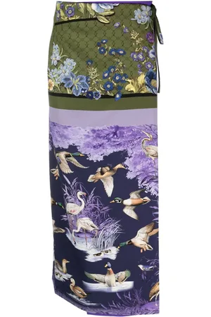 VIVETTA Graphic-print wrap maxi skirt
