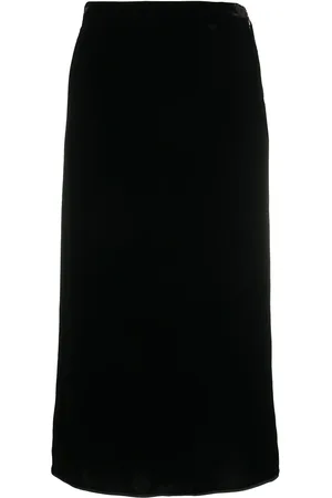 Rochas Draped-back velvet skirt
