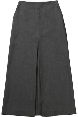 Auralee Pleat-detailing midi skirt