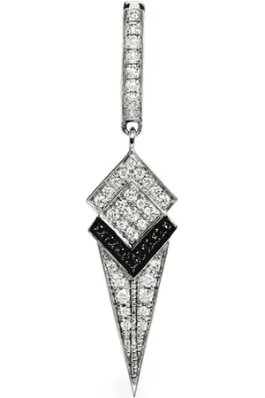 Statement Sterling Stairway Graded Cone diamond earrings