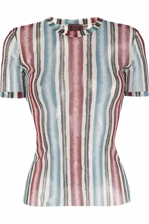Jean Paul Gaultier 1990s sheer stripe-print top