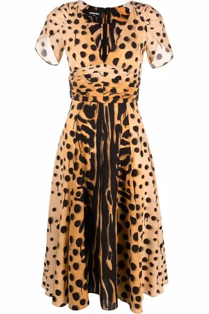 Dsquared2 Graffiti animal-print flared midi dress