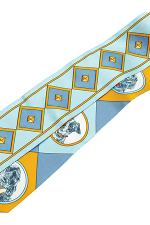 Hermès 2000-2024 Colliers Et Chiens Forever Silk Twilly Scarf scarves