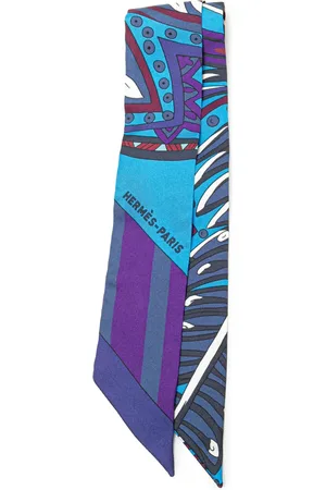 Hermès 20th Century Le Jardin de La Maharani Silk Twilly Scarf scarves