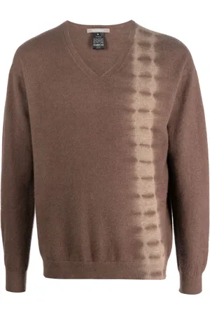 SUZUSAN Tie-dye V-neck cashmere jumper
