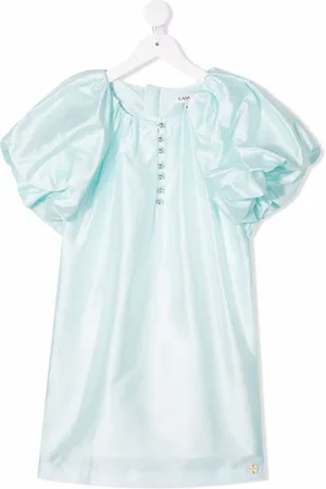 Lanvin Metallic-effect puff-sleeves dress