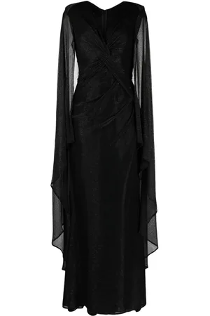 TALBOT RUNHOF Metallic V-neck dress