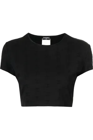 CHANEL 1997 CC logo-embroidered crop top