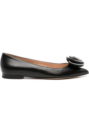 Gianvito Rossi Karina 05 leather ballerina shoes