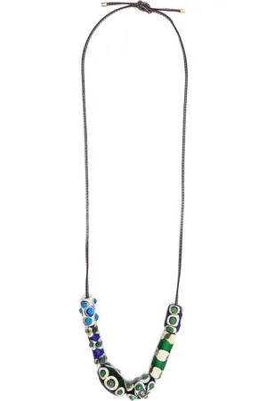 Colville Beatle beaded leather necklace