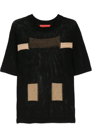 ECKHAUS LATTA Open-knit colour-block jumper