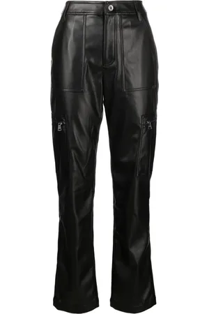 DKNY Flared faux-leather cargo trousers