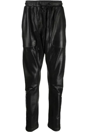 JULIUS Straight-leg leather-look trousers