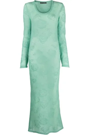 Marco Rambaldi Rose-appliqu?? knitted maxi dress