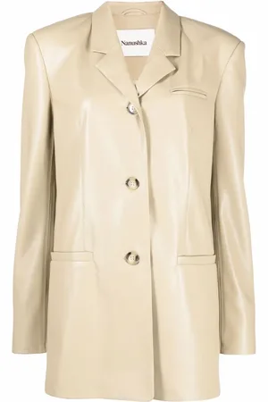 Nanushka Faux-leather fitted blazer