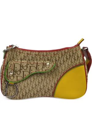 Dior 2004 Rasta-Color Trotter Saddle shoulder bag