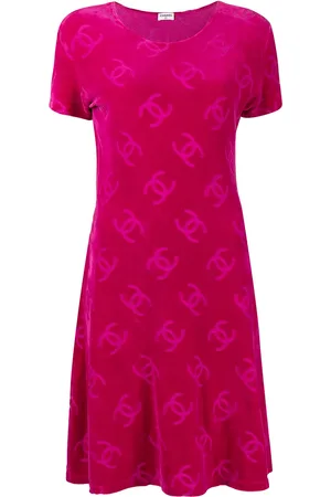 CHANEL 1996 CC-print T-shirt dress