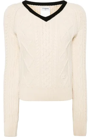 CHANEL 1996 cable-knit wool jumper
