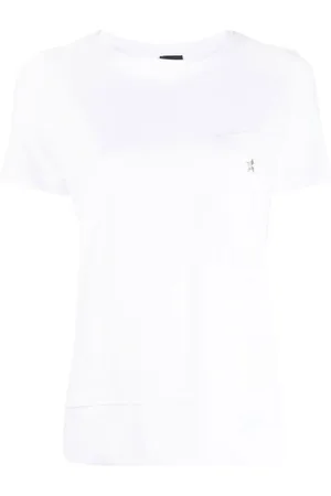 LORENA ANTONIAZZI Logo-embroidery cotton T-shirt