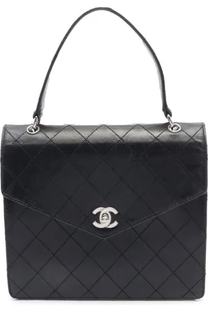 CHANEL 1997-1999 CC Quilted Caviar Top Handle Flap handbag