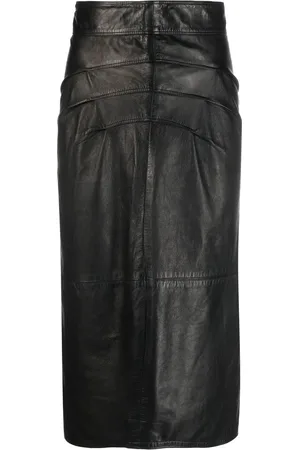 VERSACE 1970s leather pencil skirt
