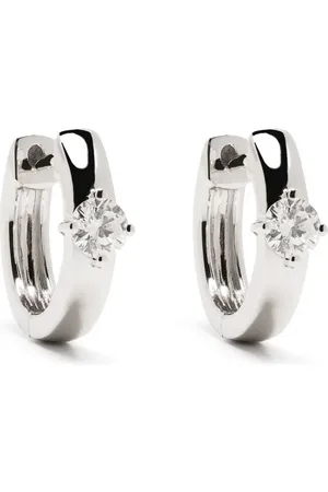 Anita 18kt white gold diamond huggie earrings