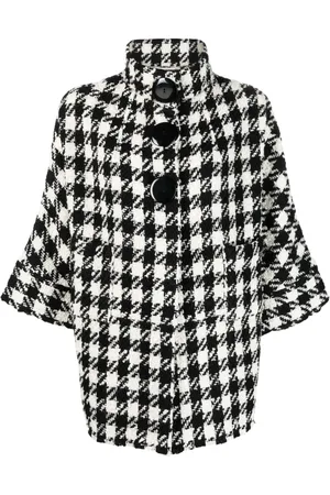 CHARLOTT Check-pattern crop-sleeve jacket