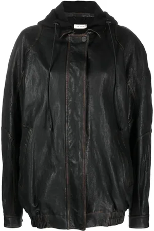 The Mannei Batumi drawstring-hood leather jacket