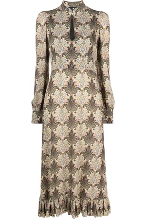 Etro Graphic-print silk midi dress