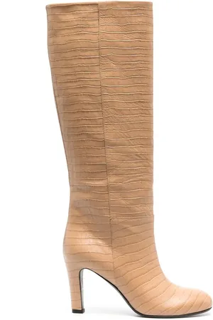 ROBERTO DEL CARLO 115mm croco-embossed knee-length boots