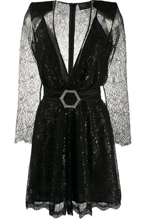 Philipp Plein Logo-buckle mini dress