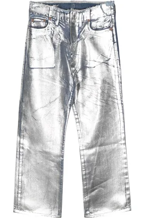 DOUBLET Foil-coated jeans
