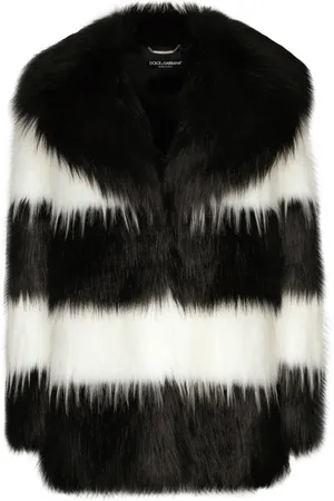 Dolce & Gabbana Striped faux-fur coat
