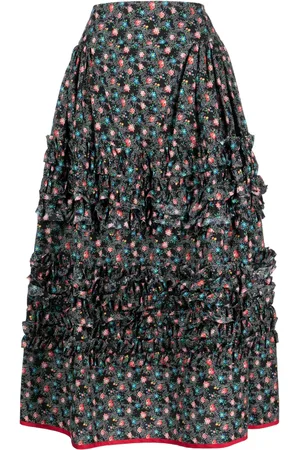 Molly Goddard Floral-print midi skirt