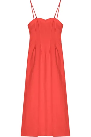 Auralee Square-neck tweed midi dress