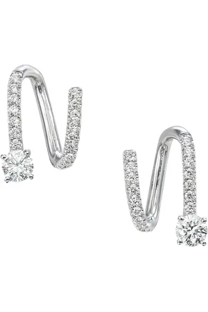 Anita 18kt white gold diamond spiral earrings