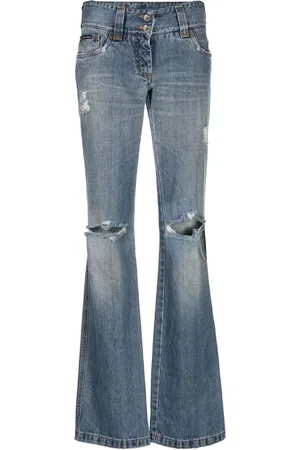 Dolce & Gabbana 2000s ripped tapered jeans