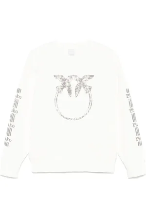 Pinko Branded-sleeves cotton sweatshirt