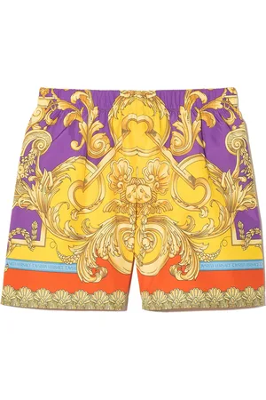 VERSACE Baroque pattern-print swim shorts