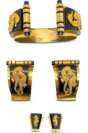 JENNIFER GIBSON JEWELLERY 1930s pre-owned Jean Painlev?? Seahorse Suite set