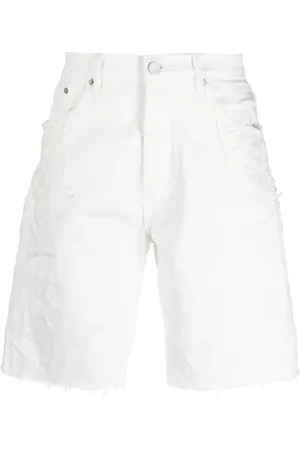 Purple Brand Raw-edge distressed shorts