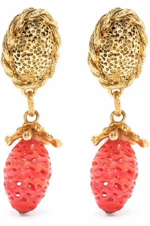 Saint Laurent 1990s strawberry motif clip-on earrings