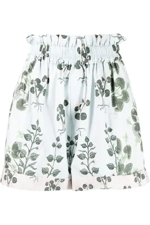 BIYAN Floral-print paperbag-waist shorts