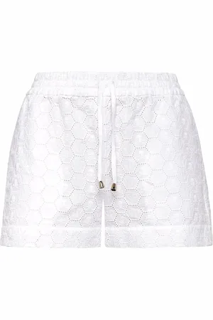 Philipp Plein Logo-embroidered lace shorts